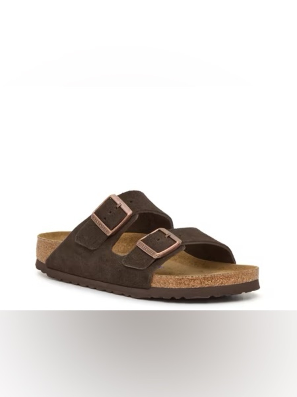 Birkenstock Arizona Soft Footbed Slide Sandal in Mocha suede